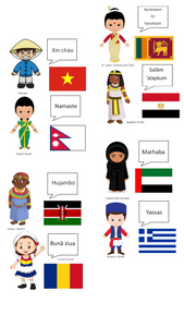 Hello Around The World 11 Countries Bundle 2 (Make Your Own) - Digital, Printable Magnetic Activity/Display