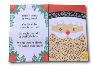 Santa's Beard Printable Advent Calendar