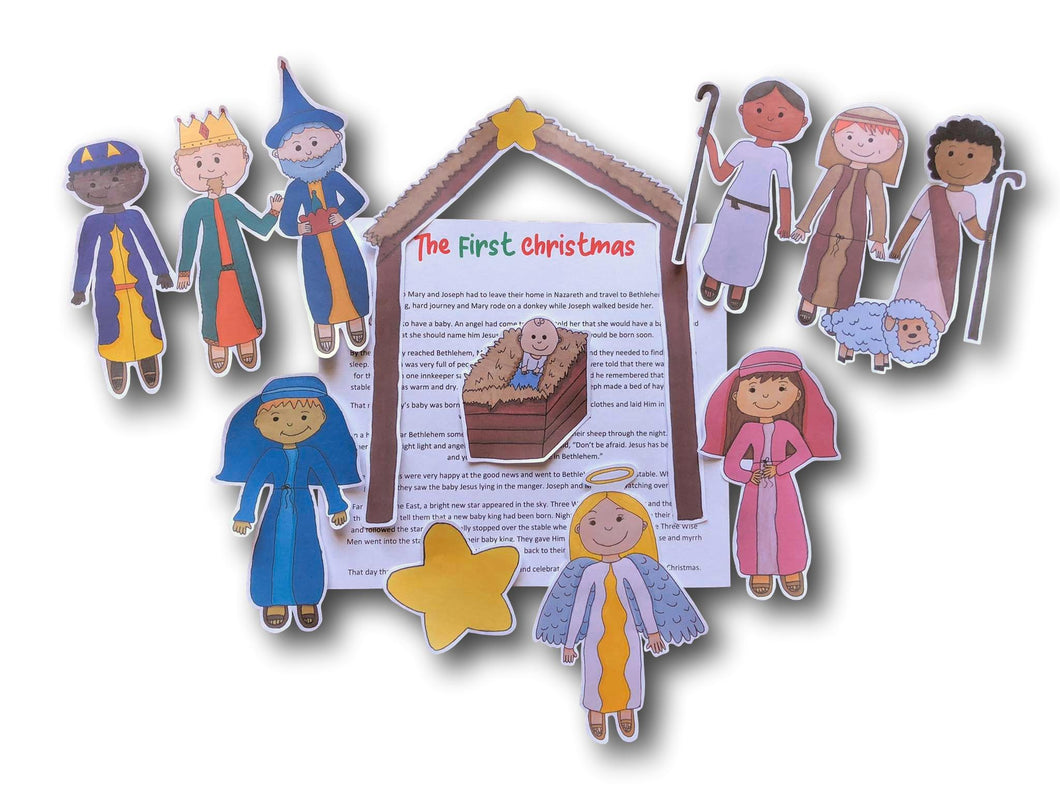 The First Christmas  - Digital, Printable Board Story