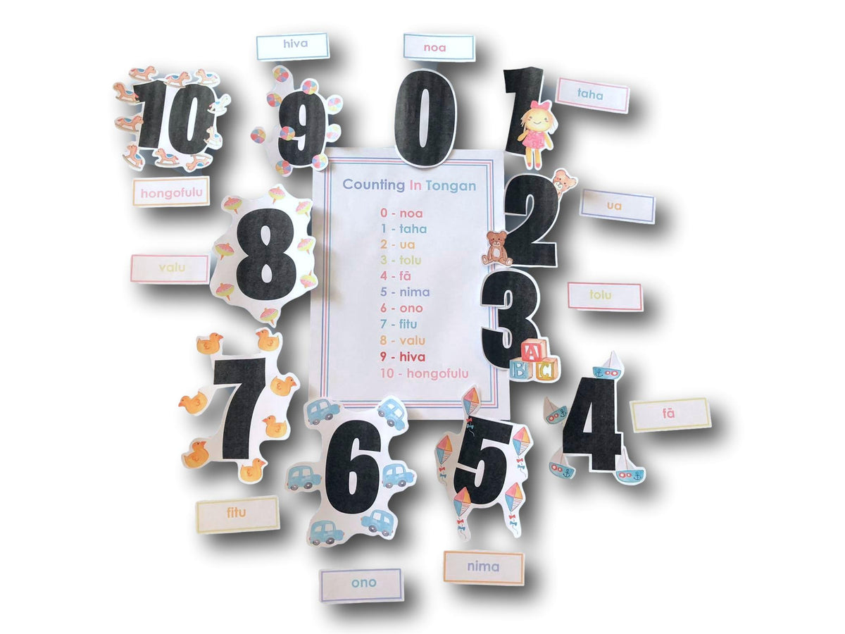 Tongan Counting Digital, Printable Board Activity Learning