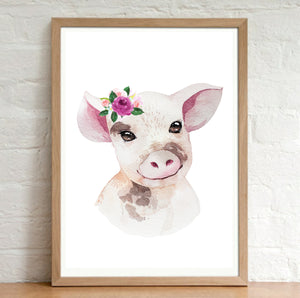 A4 Animal Floral Watercolour Print