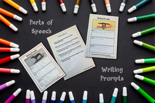 Parts of Speech Writing Prompts - Printable Dry Erase Cards