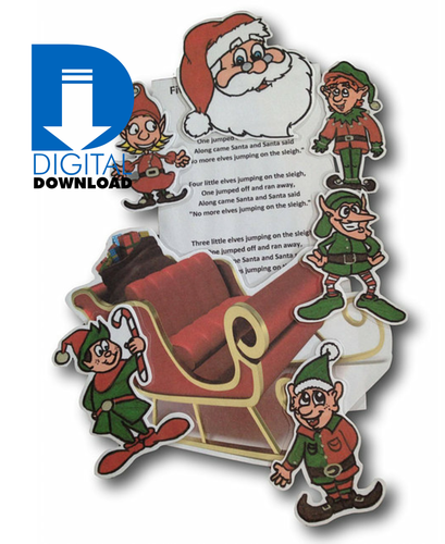 Five Little Christmas Elves - Digital, Printable Magnetic Story