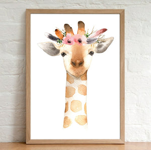 A4 Animal Floral Watercolour Print