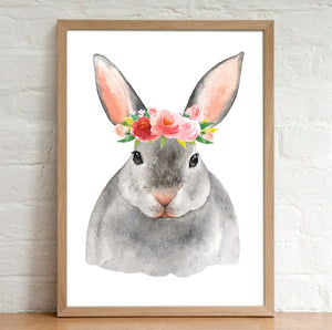 A4 Animal Floral Watercolour Print