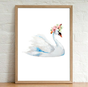 A4 Animal Floral Watercolour Print